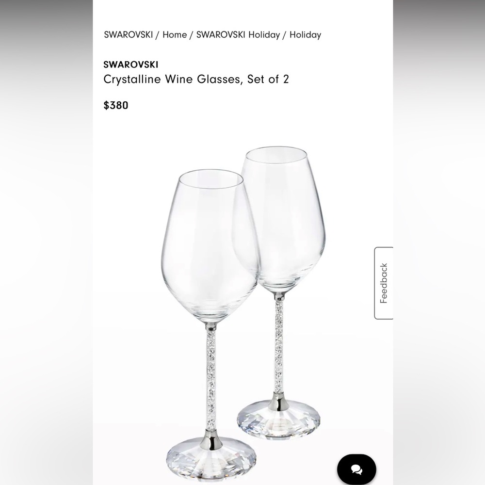 Swarovski crystal wine glasses